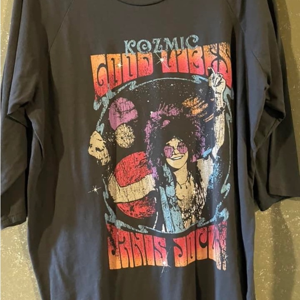 Janis Joplin 3 quarter length sleeve. 3xl